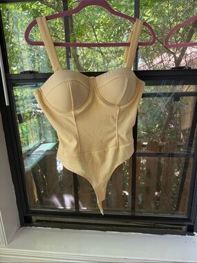 Haute Monde Pale Yellow Bustier Bodysuit